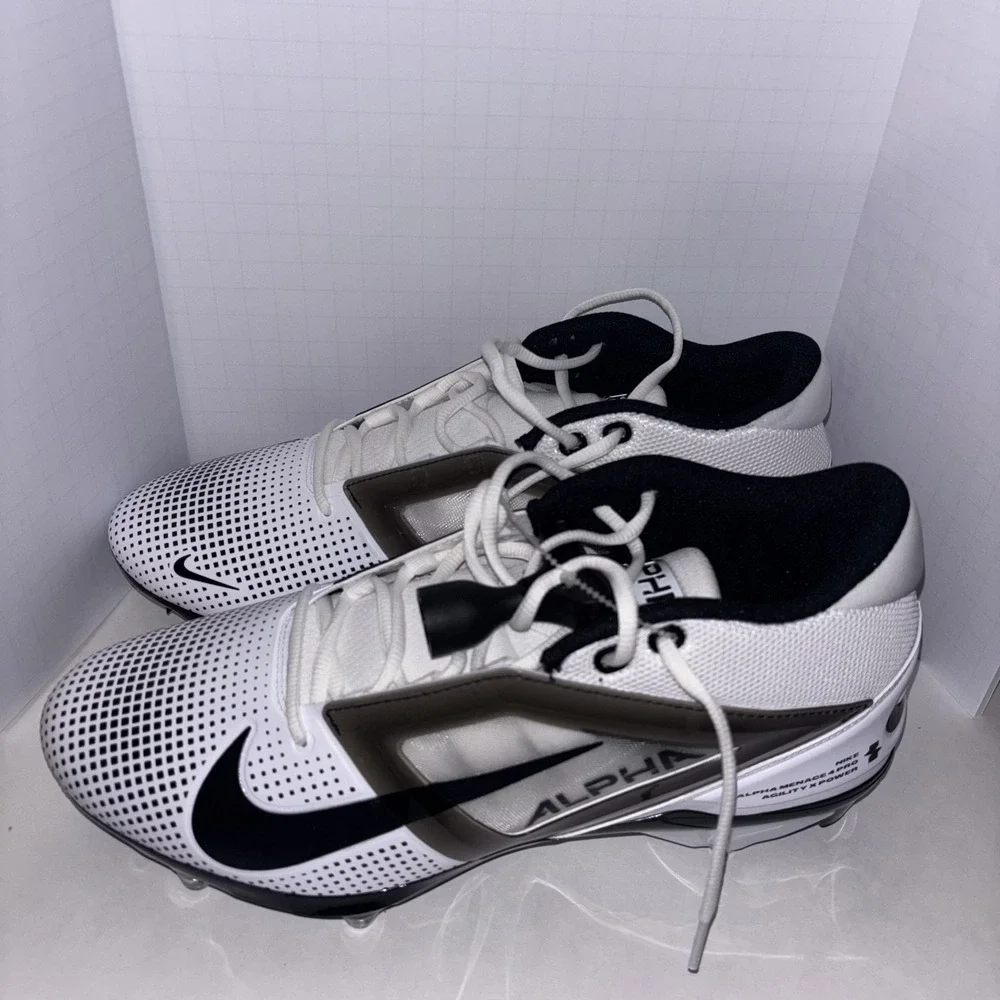 Nike Alpha Menace 4 Pro Football Cleats Mens 11.5 W White Low Top IH1256-100 - Picture 6 of 11